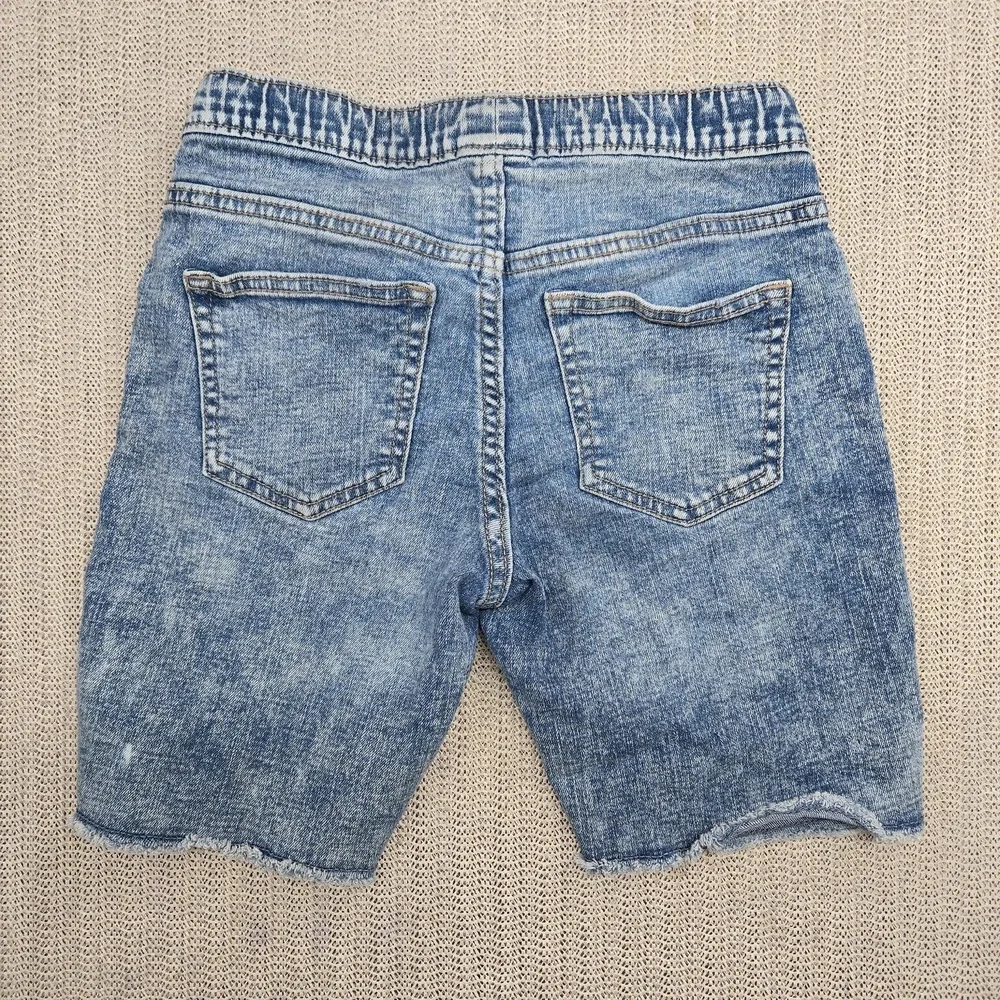 Old Navy Shorts Boys Medium 8 Blue Karate Built-In Flex Max Denim Distressed